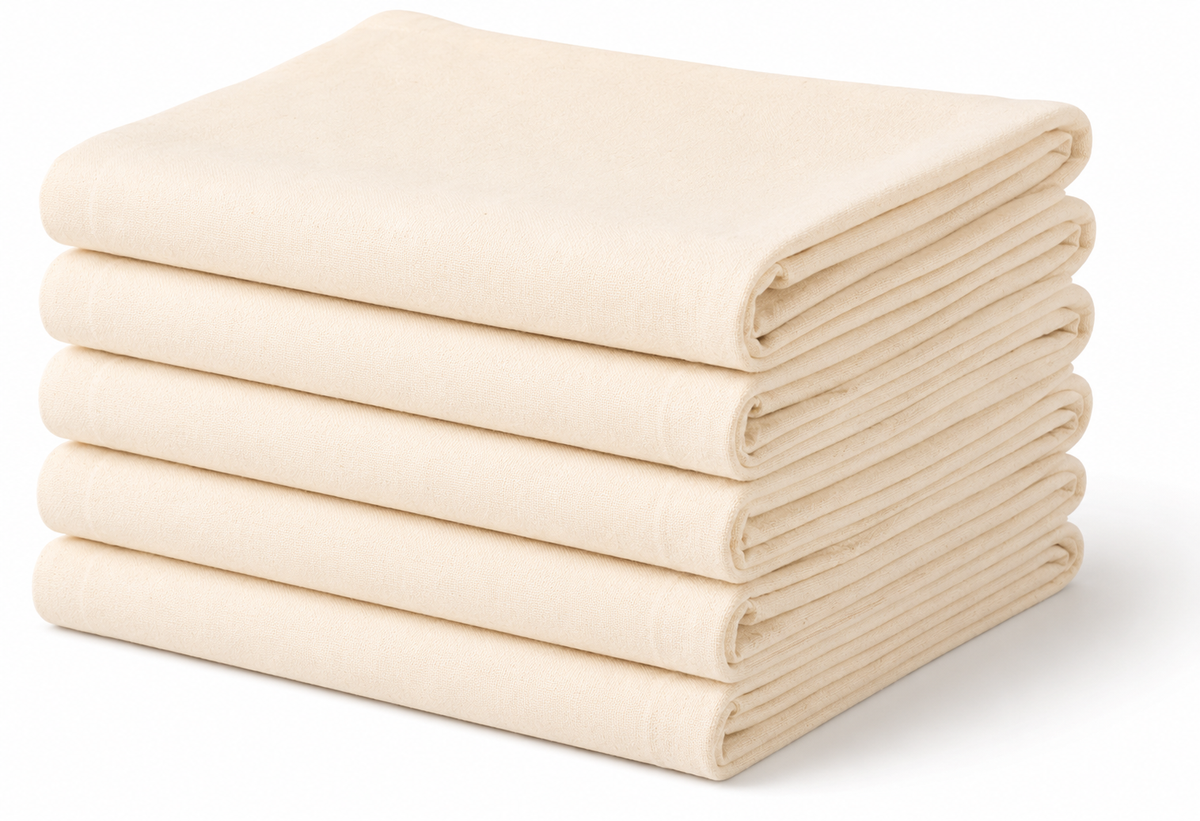 Premium Cream Cotton Tea Towels – 200 GSM | 45 × 70 cm | Pack of 5